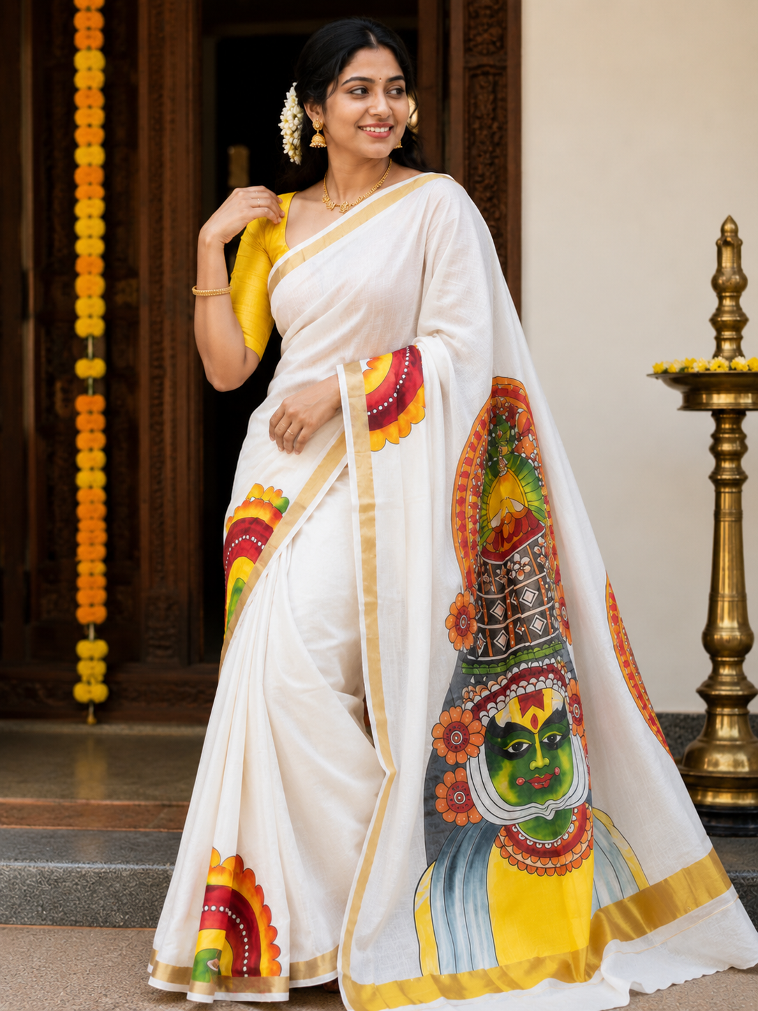 ADVITA Srona : Cotton Onam special saree