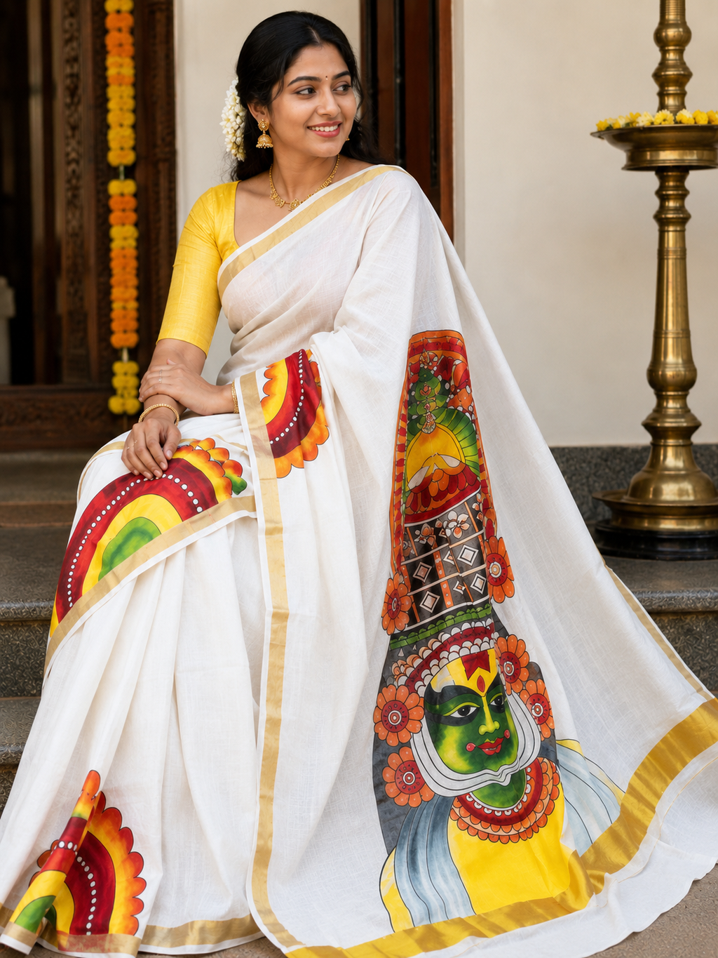 ADVITA Srona : Cotton Onam special saree